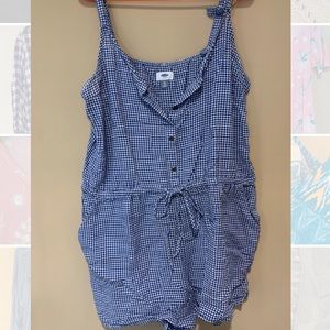 Blue Gingham Romper